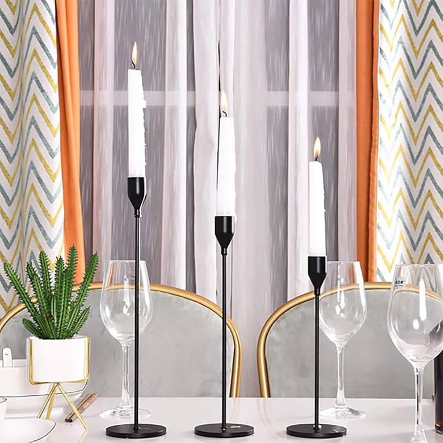 Add Modern Elegance with SUJUN Matte Black Candle Holders Set