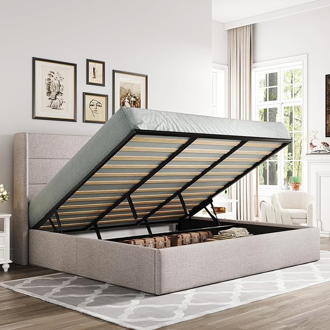 Maximizing Style and Functionality with the Allewie King Size Lift-Up Storage Bed