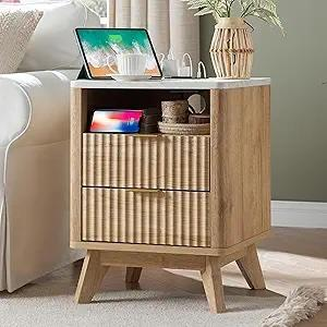 Style Meets Function: The T4TREAM Fluted Nightstand with Charging Station